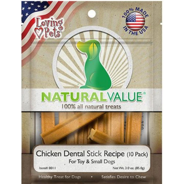 Loving Pets Natural Value Chicken Dental Sticks - 3 oz