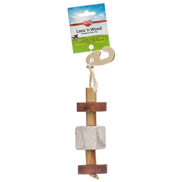Kaytee Lava 'N Wood Hanging Chew Toy - Hanging Chew Toy - (2" Diameter x 9.5" High)