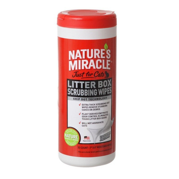 Nature's Miracle Just For Cats Litter Box Wipes - 30 Count - (7in. x 8in. Wipes)