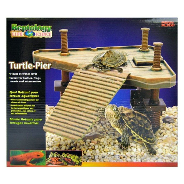 Reptology Floating Turtle Pier - 14"L x 9.5"W x 12"H