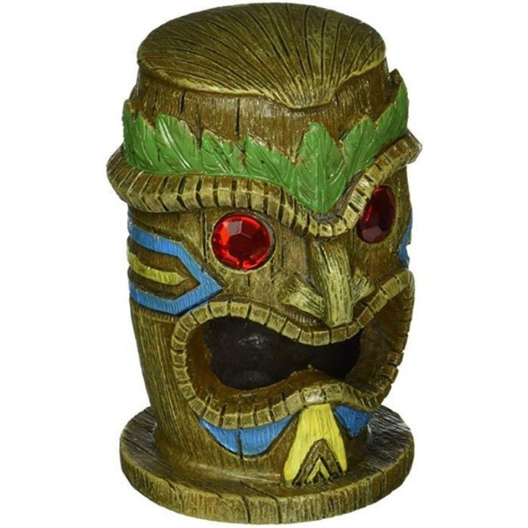 Penn Plax Gazer Tiki Mask Aquarium Ornament - 2.5"L x 2.5"W x 4"H