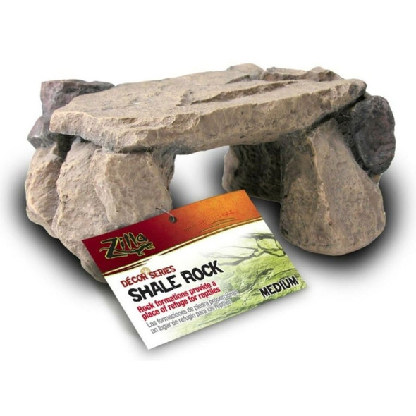 Zilla Shale Rock Den for Reptile Terrariums - Medium - 9"L x 6.5"W x 3.5"H