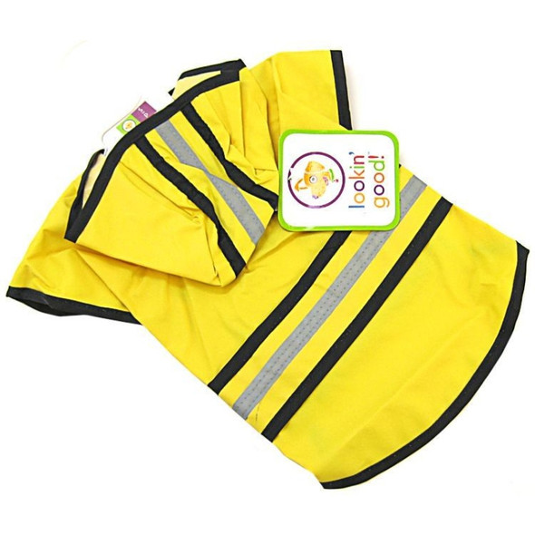 Fashion Pet Rainy Day Dog Slicker - Yellow - Small (10"-14" From Neck to Tail)