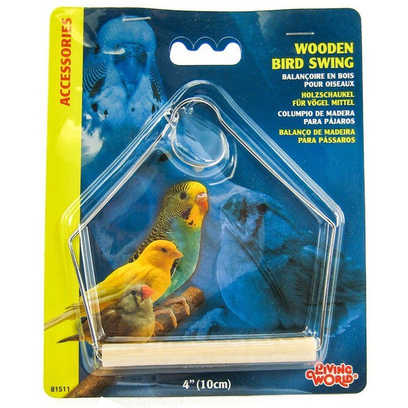 Living World Wood Perch Bird Swings - 4in. Long x 5in. High