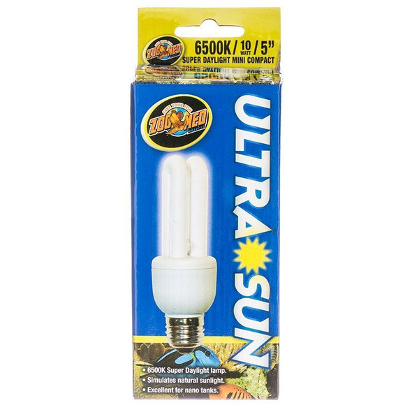 Zoo Med Aquatic Ultra Sun 6500K Compact Flourescent Daylight Bulb - 10 Watts (5" Bulb)