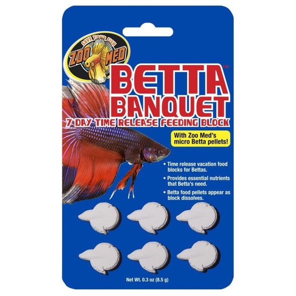 Zoo Med Aquatic Betta Banquet - 7 Day Betta Feeder - .3 oz (6 Pack)