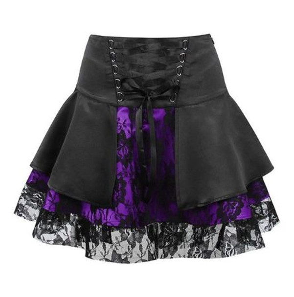Shop Daisy Corsets Lingerie & Outerwear Corsetry-Purple With Black Lace Gothic Skirt