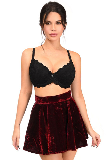 Shop Daisy Corsets Lingerie & Outerwear Corsetry-Dark Red Crushed Velvet Skirt