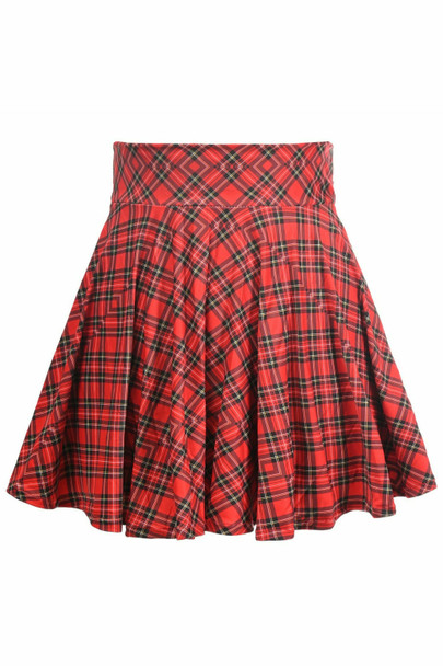 Shop Daisy Corsets Lingerie & Outerwear Corsetry-Red Plaid Stretch Lycra Skirt