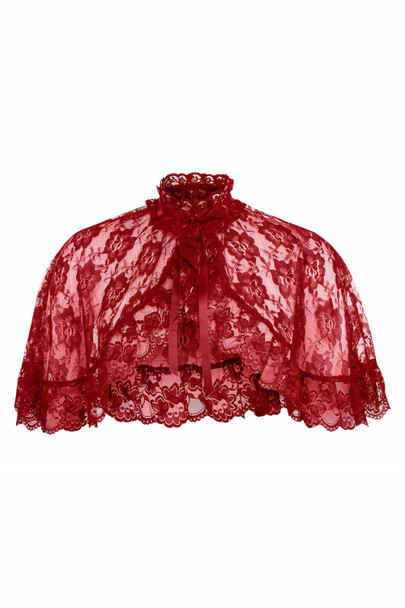 Shop Daisy Corsets Lingerie & Outerwear Corsetry-Red Lace Cape