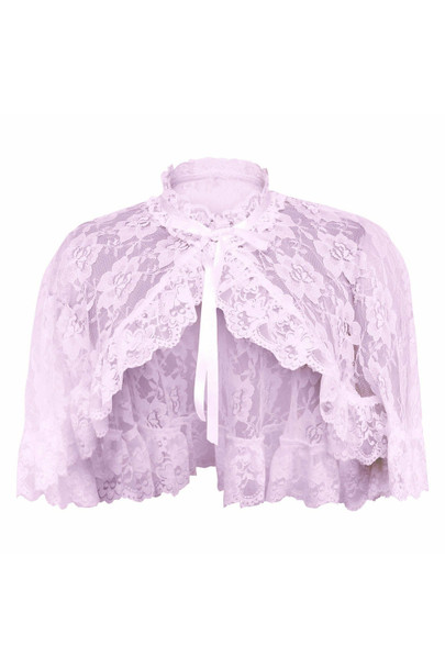 Shop Daisy Corsets Lingerie & Outerwear Corsetry-Light Pink Lace Cape