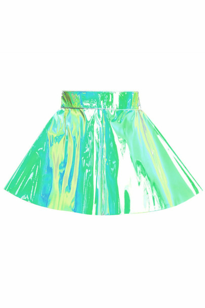 Shop Daisy Corsets Lingerie & Outerwear Corsetry-Mint Green Holo Skater Skirt
