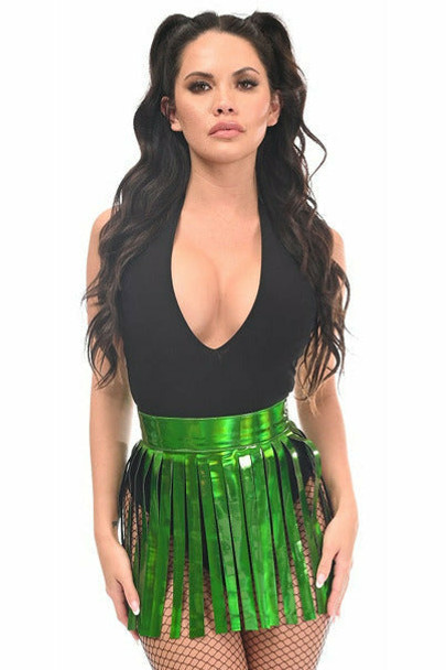 Shop Daisy Corsets Lingerie & Outerwear Corsetry-Green Holo Fringe Skirt
