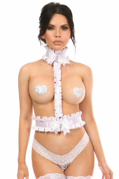 Shop Daisy Corsets Lingerie & Outerwear Corsetry-White/White Lace Harness