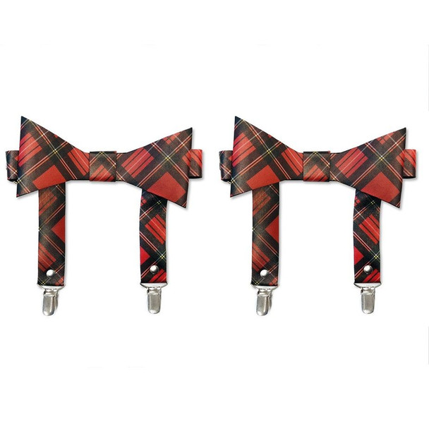 Shop Daisy Corsets Lingerie & Outerwear Corsetry-Red Plaid Faux Leather Garters (Set of 2)