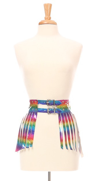 Shop Daisy Corsets Lingerie & Outerwear Corsetry-Rainbow Glitter Fringe Mini Skirt