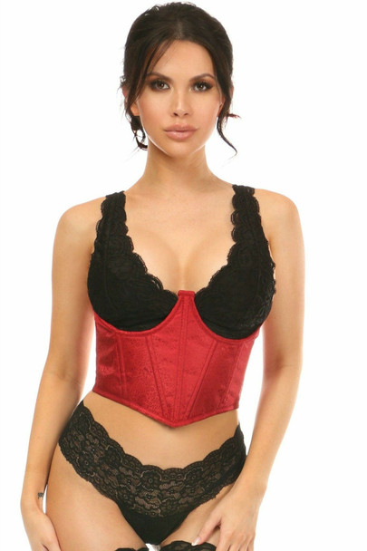 Shop Daisy Corsets Lingerie & Outerwear Corsetry-Lavish Wine Brocade Open Cup Waist Cincher