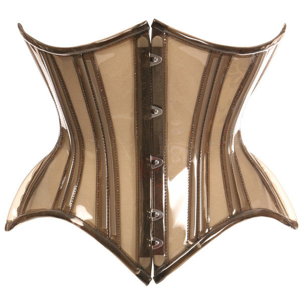 Shop Daisy Corsets Lingerie & Outerwear Corsetry-Lavish Mocha Clear Curvy UnderBust Waist Cincher Corset