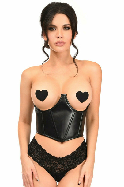 Shop Daisy Corsets Lingerie & Outerwear Corsetry-Lavish Black Faux Leather UnderWire Cincher Corset