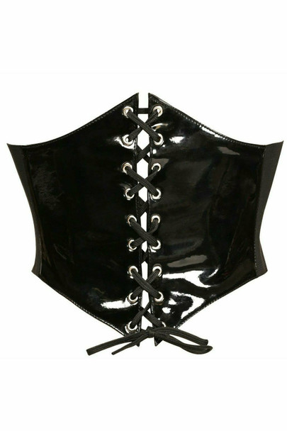 Shop Daisy Corsets Lingerie & Outerwear Corsetry-Lavish Black Patent PVC Corset Belt Cincher