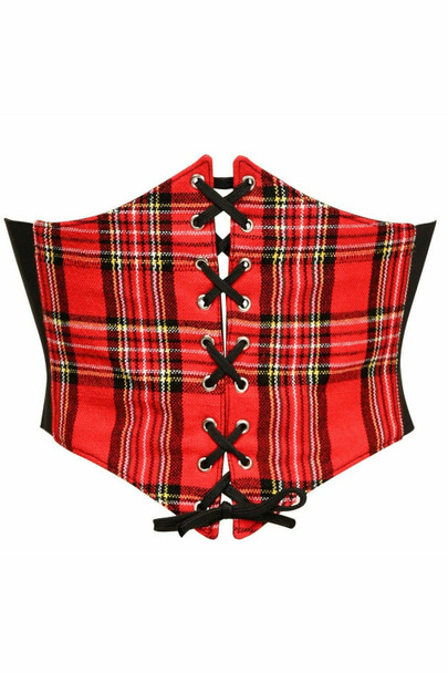 Shop Daisy Corsets Lingerie & Outerwear Corsetry-Lavish Red Plaid Corset Belt Cincher