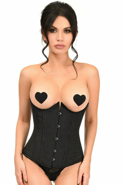 Shop Daisy Corsets Lingerie & Outerwear Corsetry-Lavish Pinstripe UnderWire Open Cup UnderBust Corset