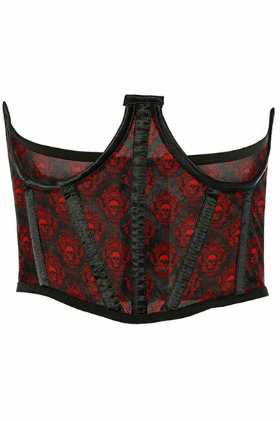 Shop Daisy Corsets Lingerie & Outerwear Corsetry-Lavish Black & Red Skull Mesh Open Cup Waist Cincher