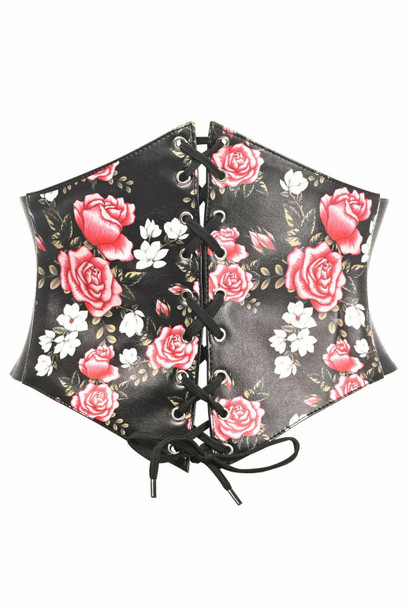 Shop Daisy Corsets Lingerie & Outerwear Corsetry-Lavish Floral Print Lace-Up Corset Belt Cincher