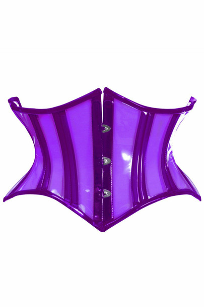 Shop Daisy Corsets Lingerie & Outerwear Corsetry-Lavish Clear Purple Curvy Cut Mini Cincher Corset