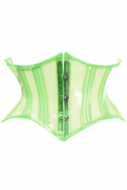 Shop Daisy Corsets Lingerie & Outerwear Corsetry-Lavish Clear Green Curvy Cut Mini Cincher Corset