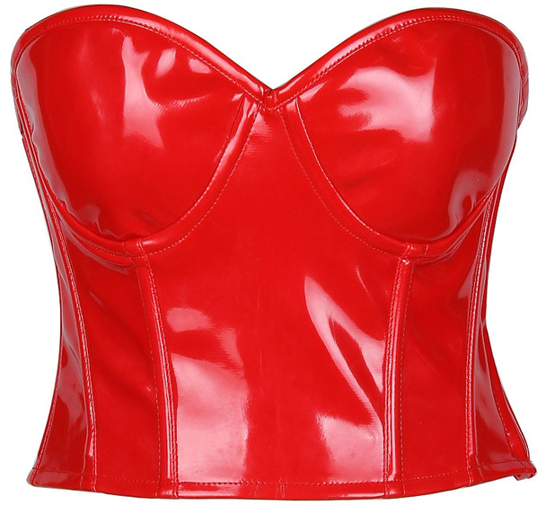 Shop Daisy Corsets Lingerie & Outerwear Corsetry-Lavish Red Patent PVC UnderWire Bustier