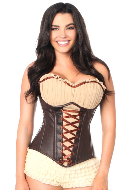 Shop Daisy Corsets Lingerie & Outerwear Corsetry-Top Drawer Faux Leather Steel Boned Ren Faire Corset