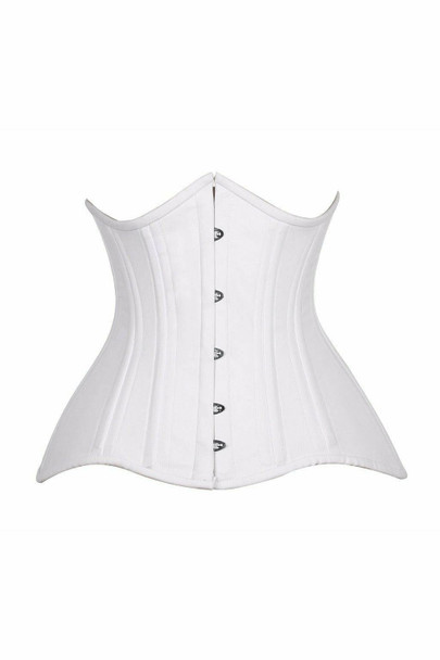 Shop Daisy Corsets Lingerie & Outerwear Corsetry-Top Drawer Curvy White Cotton Double Steel Boned UnderBust Waist Cincher Corset