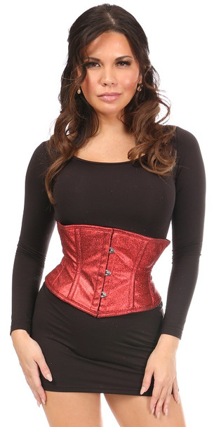 Shop Daisy Corsets Lingerie & Outerwear Corsetry-Top Drawer Cherry Bomb Glitter Steel Boned Mini Cincher