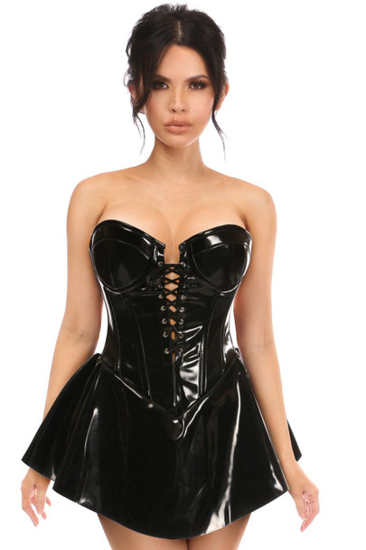 Shop Daisy Corsets Lingerie & Outerwear Corsetry-Top Drawer Black Patent Steel Boned Corseted Dress
