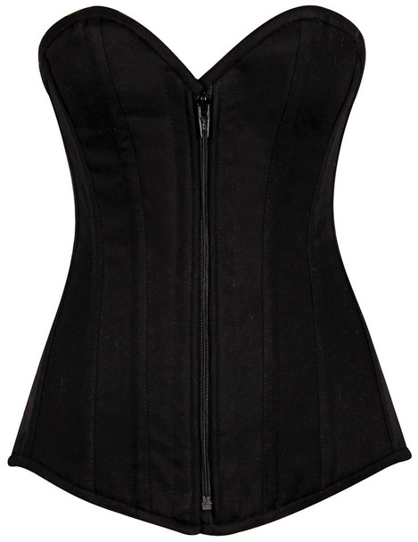 Shop Daisy Corsets Lingerie & Outerwear Corsetry-Top Drawer Black Cotton OverBust Steel Boned Corset