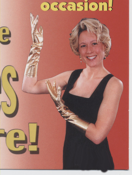 Metallic Elbow-Length Gloves Adult Gold