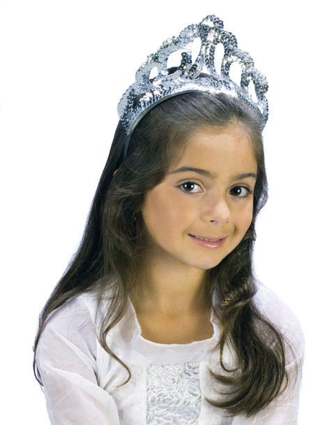 Sparkling Sequin Tiara Adult Silver