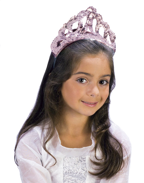 Sparkling Sequin Tiara Adult Pearl White