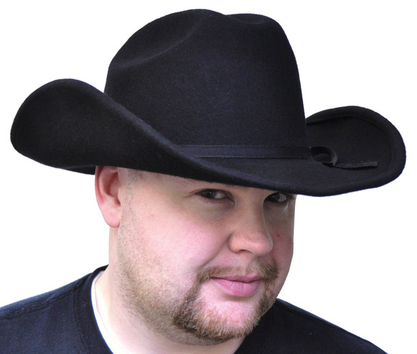 Men's Cowboy Hat Black Felt Adult Large (23" C)