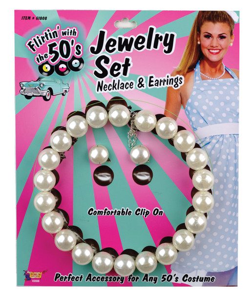 Pearl Necklace & Earrings Adult