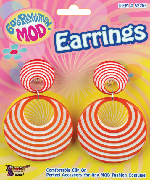 Mod Orange Swirl Earrings Adult