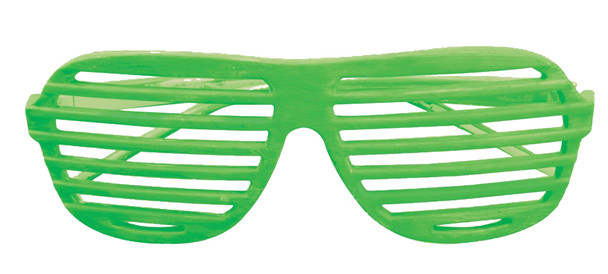 Neon Slot Glasses Adult Green