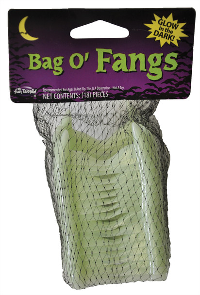 Fangs Glow In A Mesh Bag Adult