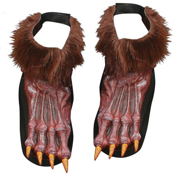 Men's Werewolf Shoes Covers Adult Brown