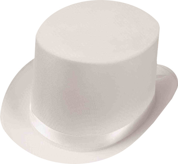 Top Hat Satin Adult White