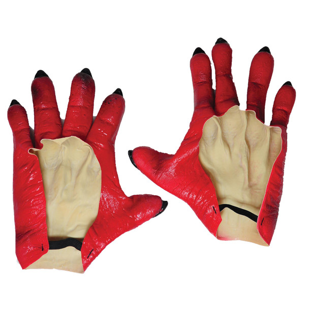 Monster Hands Latex Adult Red