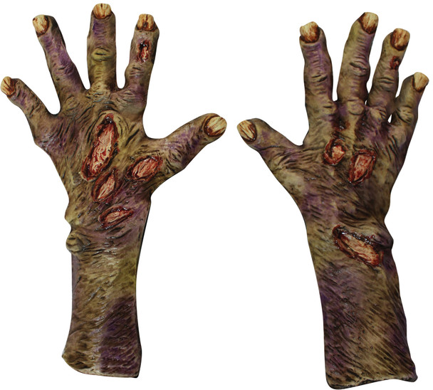 Zombie Rotted Large Latex Gloves Adult