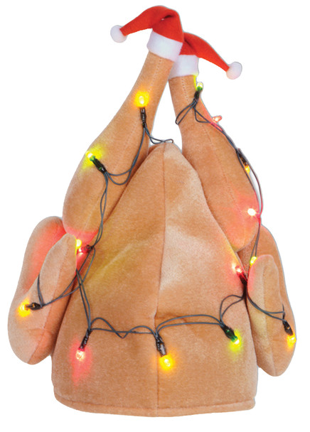 Light-Up Christmas Turkey Hat Adult