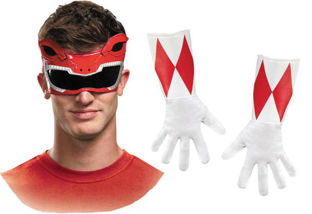 Red Power Ranger Accessory Kit-Mighty Morphin Adult